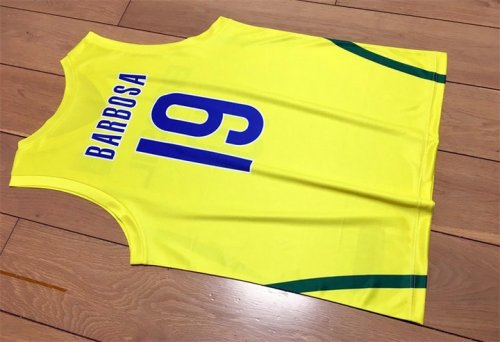 19 Barbosa Brazil Team 2016 FIBA Basketball World Cup Jersey Yellow